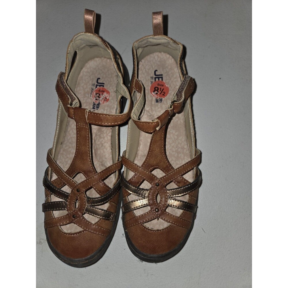 JBU by Jambu Cove Womens Size 8.5 M Brown Metallic Strappy Comfort Sandals Flats